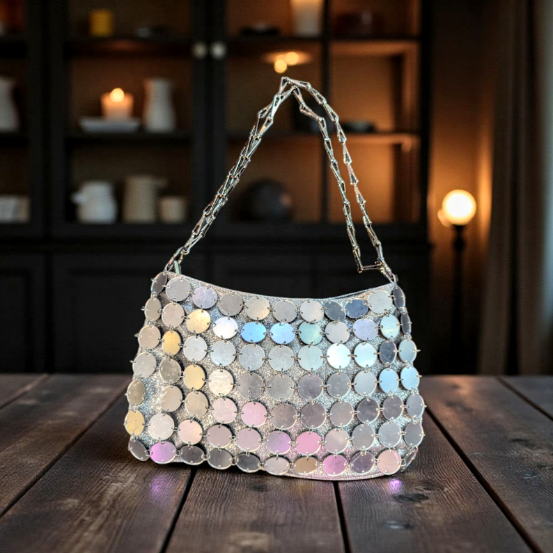 Oversized Ring Handbag Silver